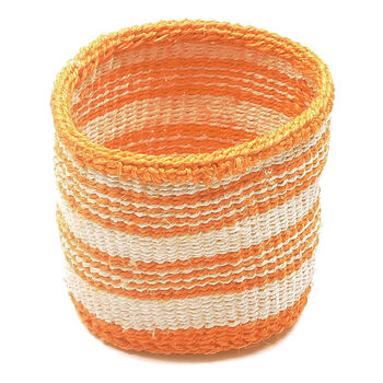 Orange Stripe And Natural Storage Baskets, 4 of 8