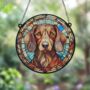 Dachshund Red Stained Glass Effect Suncatcher, thumbnail 2 of 3