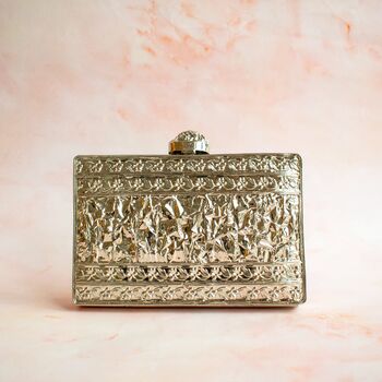 Miami Silver Mother Of Pearl Clutch, 4 of 9
