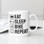 Eat Sleep Bike Repeat Mug Cycling Gift, thumbnail 2 of 2