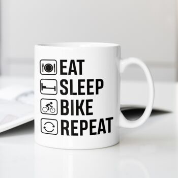 Eat Sleep Bike Repeat Mug Cycling Gift, 2 of 2