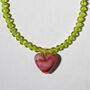 Pistachio And Raspberry Heart Gelato Necklace, thumbnail 1 of 6