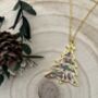 Christmas Tree Pendant With Real Flowers, thumbnail 1 of 2