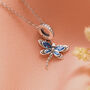 Blue Dragonfly Necklace Sterling Silver Personalised, thumbnail 1 of 7