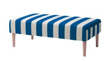 Hand Painted Upholstered Stripe Coffee Table Ottoman, 6 of 12