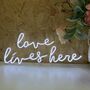 Mini Love Lives Here LED Neon Light, thumbnail 1 of 1