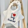 'I Love My' Embroidered Baby Bib, thumbnail 3 of 7