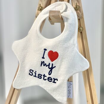 'I Love My' Embroidered Baby Bib, 3 of 7