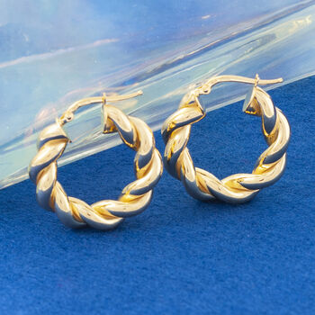 Thick Spiral Hoop Earrings In Gold Plate Or Silver, 3 of 4