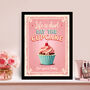 Life Is Short Eat The Cupcake Pink Wall Art | Pink Wall Decor | Kitchen Art | Vintage Wall Art, thumbnail 2 of 4