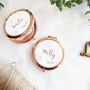 Personalised Rose Gold Compact Mirror, 2 of 6
