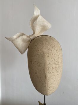 Sculptural Ivory Bow Fascinator 'Ava', 4 of 9