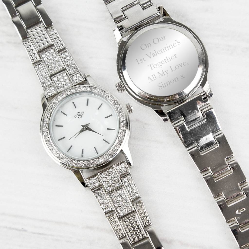 Personalised Ladies Diamante Watch Gift Any Message By Sassy Bloom As ...