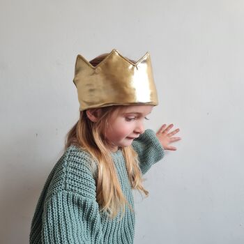 Reversible Quilted And Gold Baby And Child Crown, 3 of 7