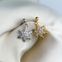 Sterling Silver Crystal Snowflake Dangle Stud Earrings, thumbnail 1 of 5