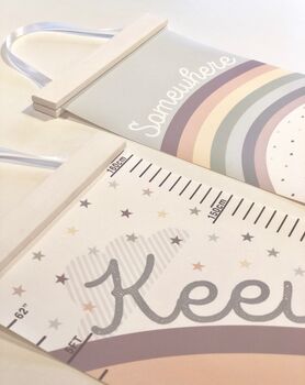 Personalised Rainbow And Stars Canvas Height Chart, 6 of 9
