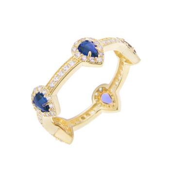 Sapphire Pear Drop 18k Gold Plated Stacking Ring, 3 of 5