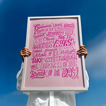 Gimme Gimmie Gimmie, Abba Lyrics Print, Disco Print, 5 of 9