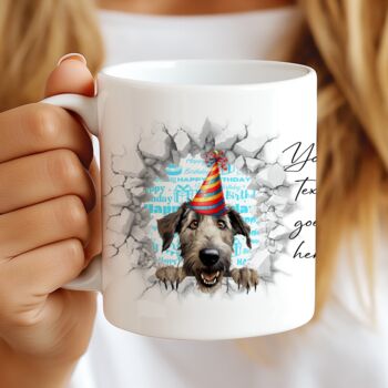 Personalised Irish Wolfhound Birthday Break Through Dog, 7 of 8
