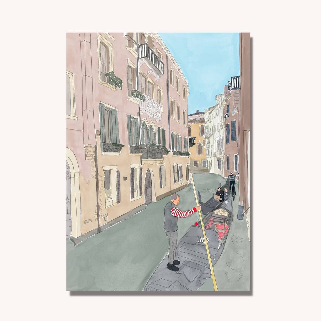 Venice Grand Canal Illustration Print, 1 of 4