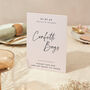 Wedding Confetti Table Sign A4 Modern Minimal Script, thumbnail 1 of 5