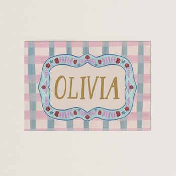 Personalised Baby Name Print With Folk Art Border, 12 of 12