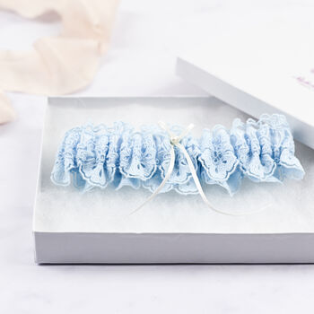 Embroidered Tulle Lace Bridal Garter, 3 of 5