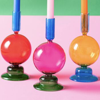 Colourful Glass Orb Style Candleholders, 3 of 3
