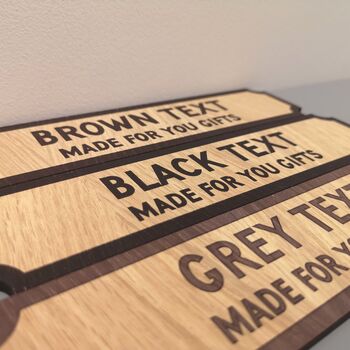 Personalised Oak Road Sign Style Plaque, 2 of 8