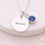 Personalised Sterling Silver September Birthstone Sapphire Pendant Necklace, thumbnail 1 of 10