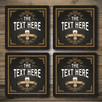 Personalised Bar Runner And Coasters Staying Inn, 3 of 8