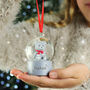 Personalised Name Only Teddy Bear Glitter Snow Globe, thumbnail 2 of 3