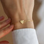 Dainty Heart Bracelet With Birthstone, thumbnail 1 of 8
