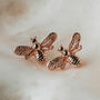 Sweet Rose Gold Bee Earrings, thumbnail 2 of 5