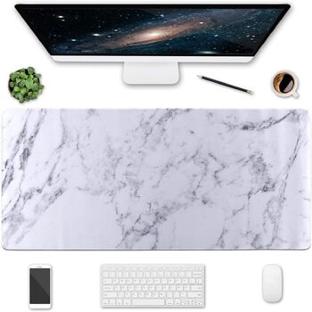 White Marble Desk Pad Protector, 6 of 7