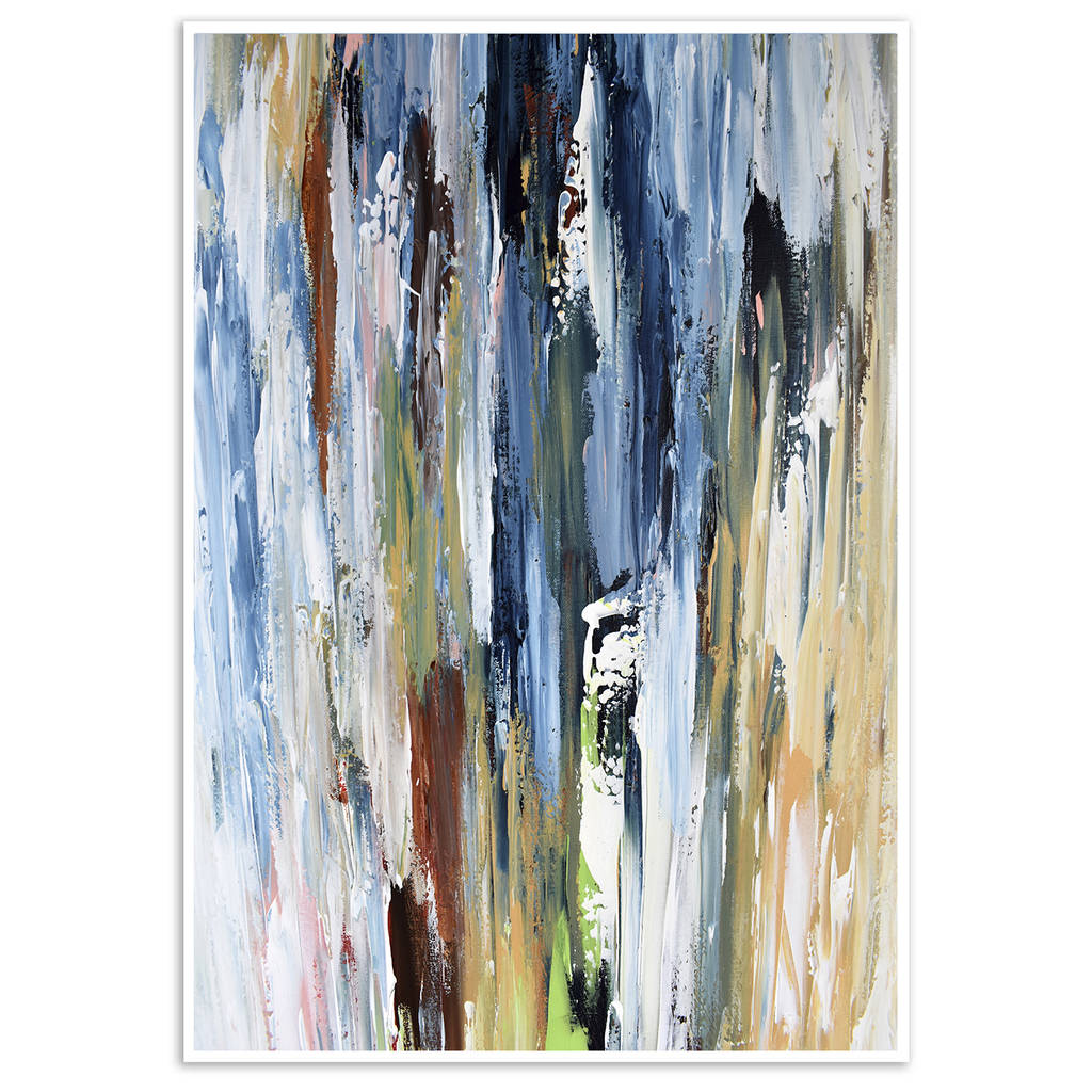 Modern Blue Abstract Art Print Framed Art Home Decor By Abstract House