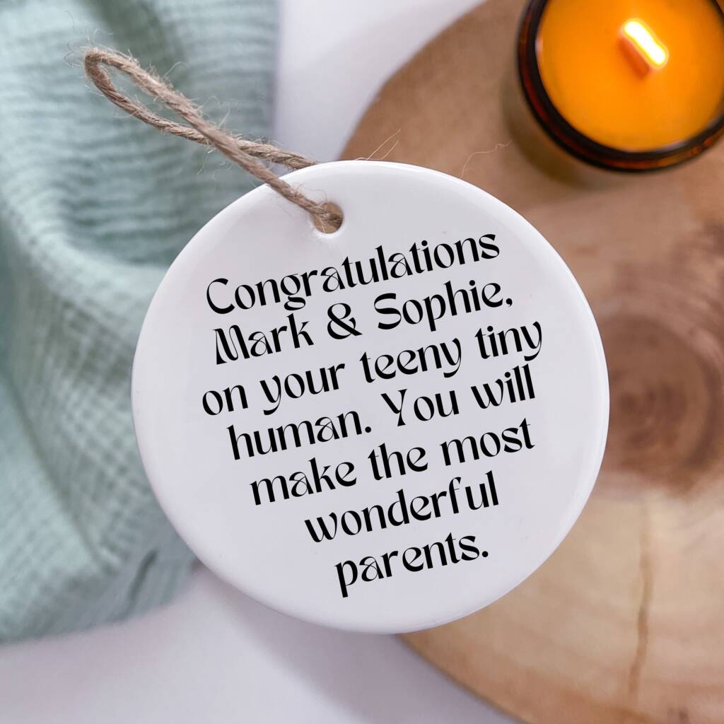 Personalised New Parents Ceramic Ornament By By The Pines