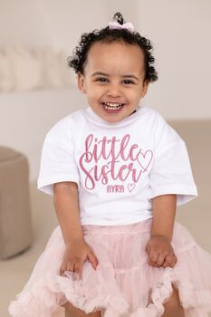 Big/Little Sister/Brother Personalised Embroidered T Shirt, 3 of 11