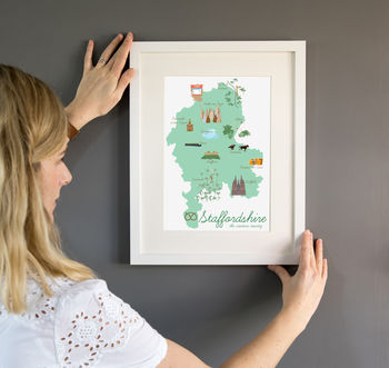 Staffordshire County Map Illustration Print, 2 of 6