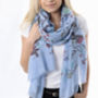 Personalised /Monogrammed Grey Bird Scarf In A Gift Box, thumbnail 3 of 6
