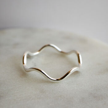 Sterling Silver Ripple Wave Ring, 2 of 9