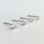 Sterling Silver Crystal Stud Earrings, thumbnail 1 of 7