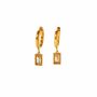 Rectangle Glister Huggie Earrings, thumbnail 3 of 4