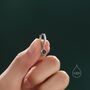 Tiny Black Cz Dangle Huggie Hoop In Sterling Silver, thumbnail 5 of 10