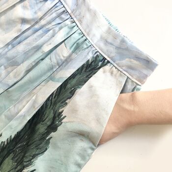 Van Gogh Printed Cotton Midi Skirt, Art Print Skirt, 3 of 6