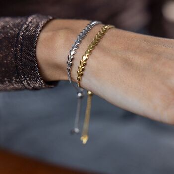 Lucinda 18ct Gold Plate Heart Friendship Bracelet, 2 of 3