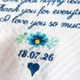 Personalised Wedding Date Handkerchief For Happy Tears, thumbnail 2 of 3