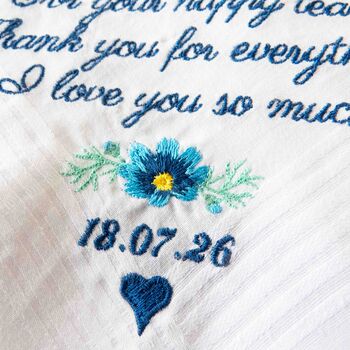 Personalised Wedding Date Handkerchief For Happy Tears, 2 of 3