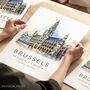 Brussels Belgium Europe City Landmark Travel Poster, thumbnail 1 of 7