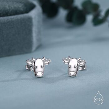 Bull Stud Earrings In Sterling Silver, 5 of 11